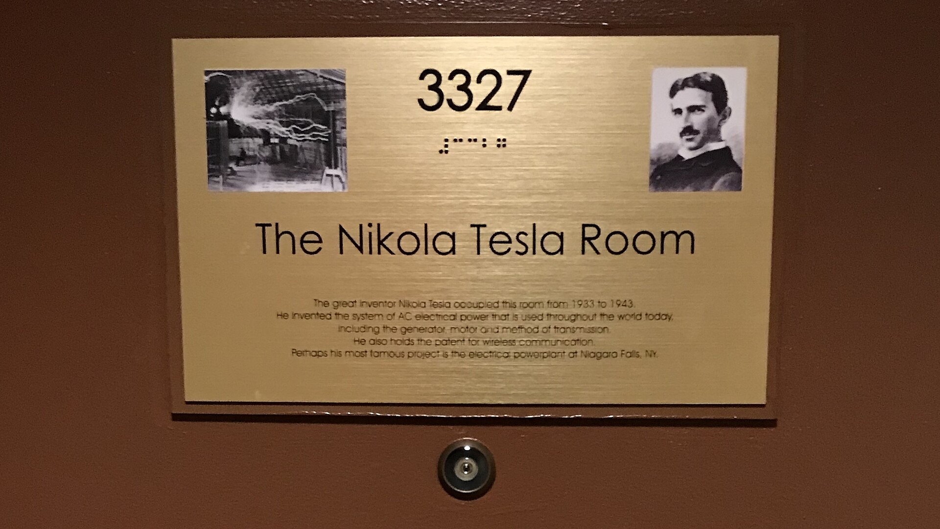 The New Yorker Hotel — Room 3327: The Nikola Tesla Room